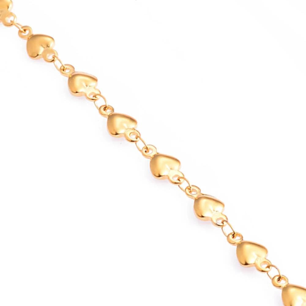 1Pc Length 18cm-100cm Stainless Steel Handmade Link Chain Necklaces For Women Heart Cross Bracelet Jewelry style 4
