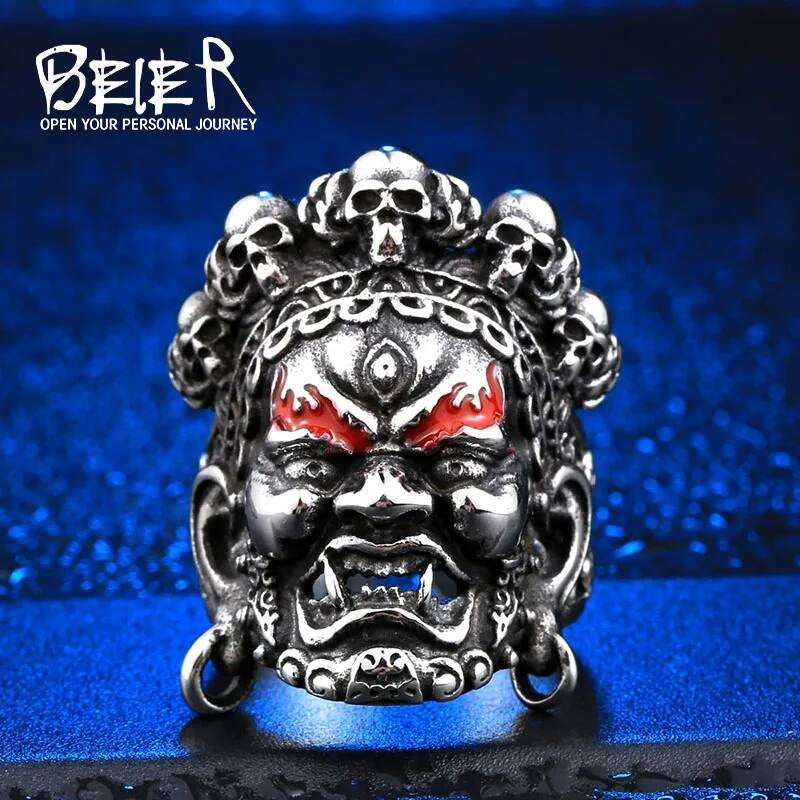 Skull Buddha God Of Wealth Adjustable Fashion Ring