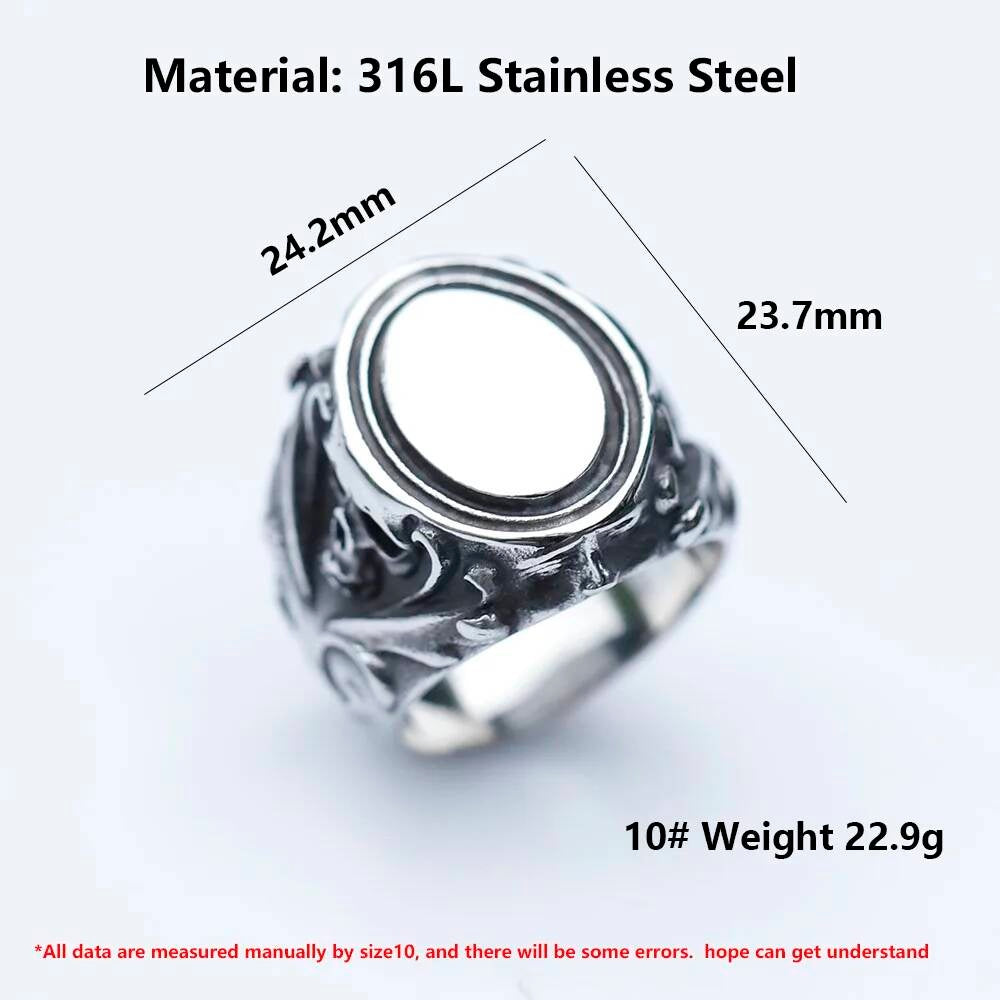 Gothic Skull Biker Ring – 316L Stainless Steel Punk Motorcycle Statement Band
