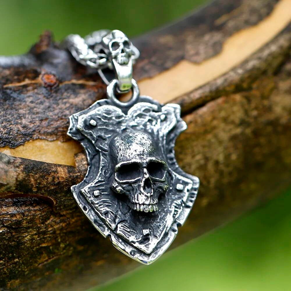 Skull Shield Pendant – A Bold Symbol of Strength and Protection