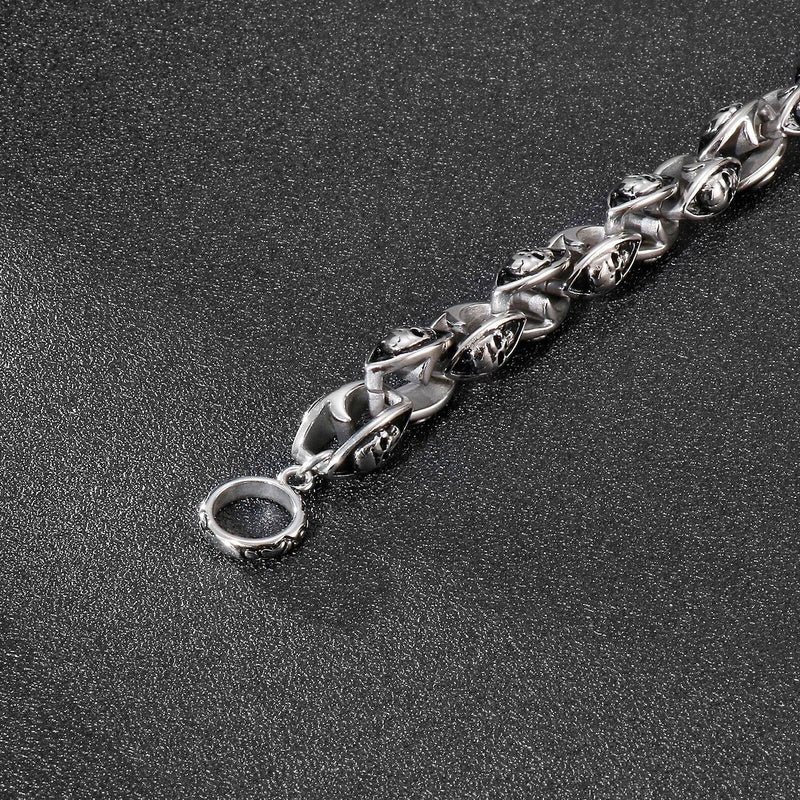 Stainless Steel 316L Men's Skull Bracelet Punk Handmade Jewelry