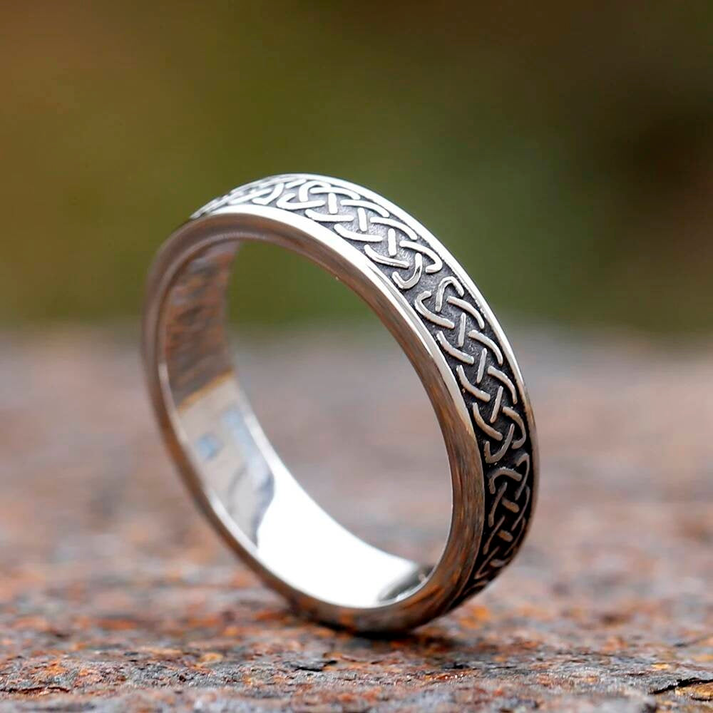 Nordic Lover’s Rune Ring – 316L Stainless Steel Viking Couples Band
