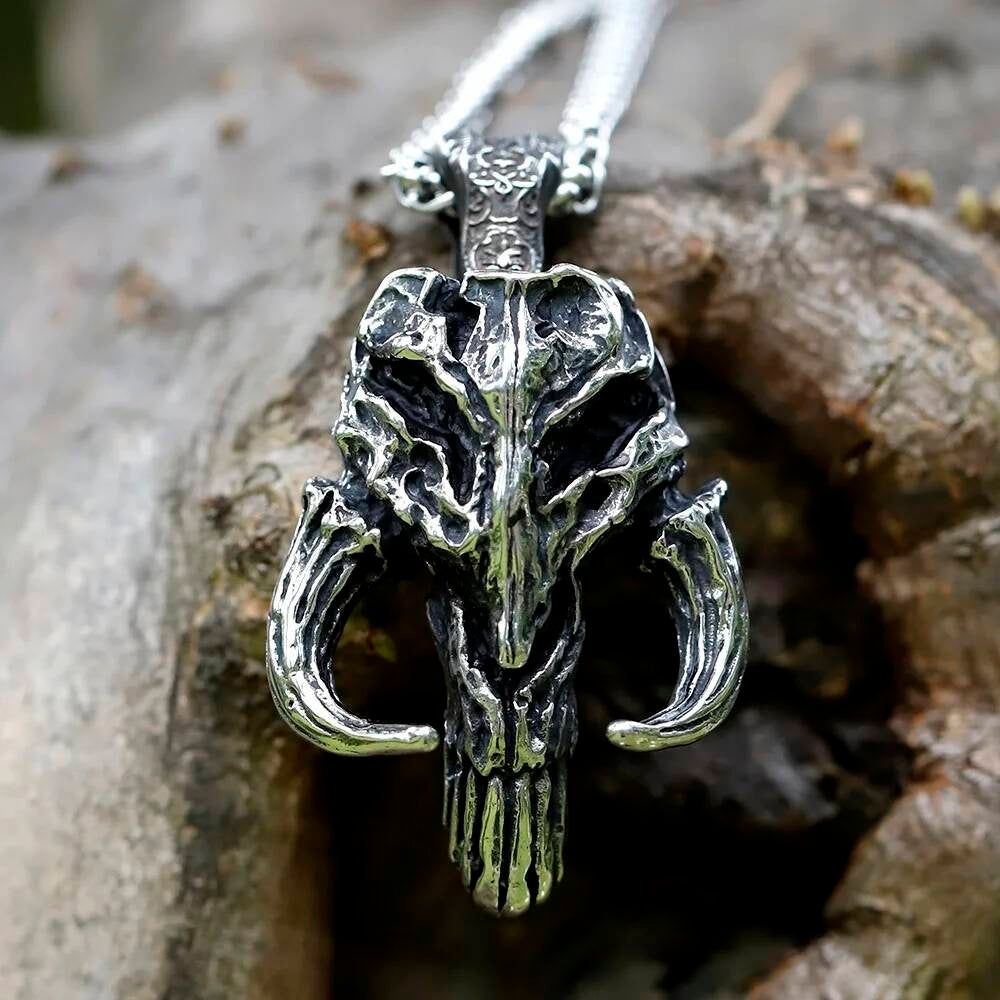 Skeletons in Coffin Pendant Necklace, Gothic Silver Jewelry with Death and Love Symbolism LP-1001 CN
