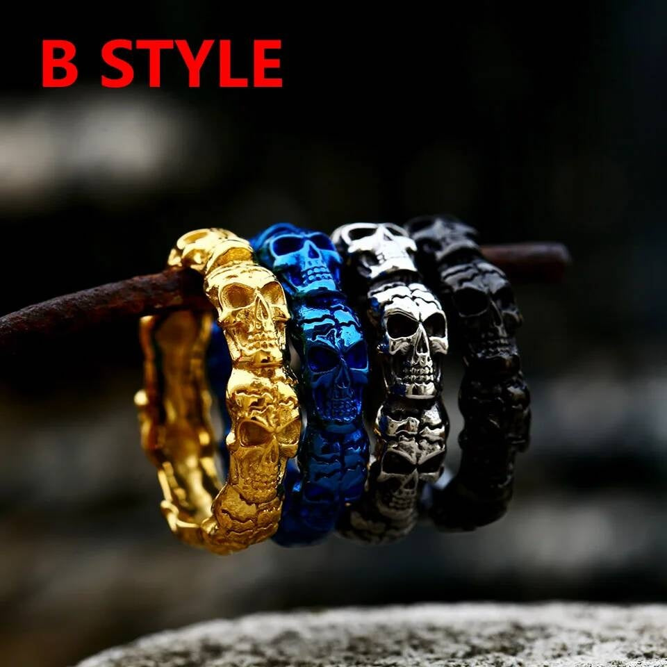 Ares Skull Ring - Viking War God Stainless Steel Gothic Jewelry for Men