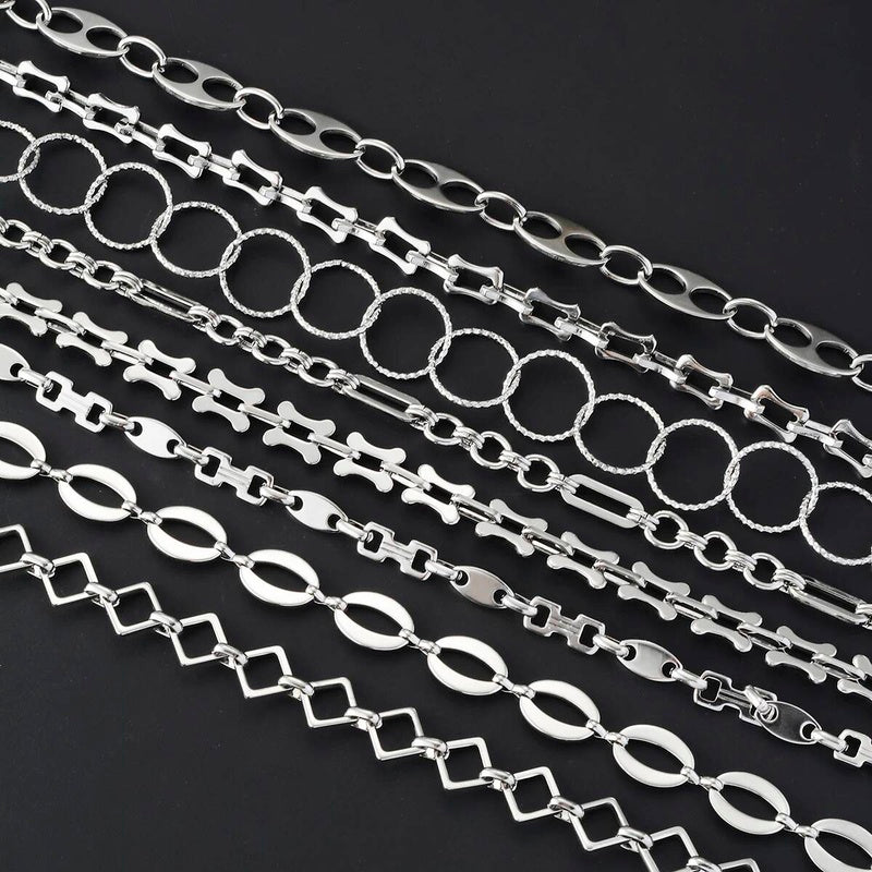 1 piece Punk Large Stainless Steel Handmade Link Chain Bracelet Necklace For Women Men Jewelry Gift Not allergic