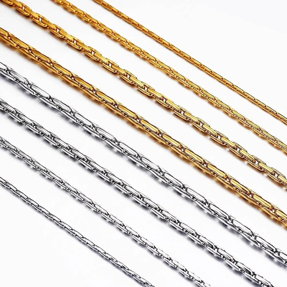 1 piece Men Women Stainless Steel Necklace Chain Width 1.2mm/1.8mm/2.2mm/2.5mm