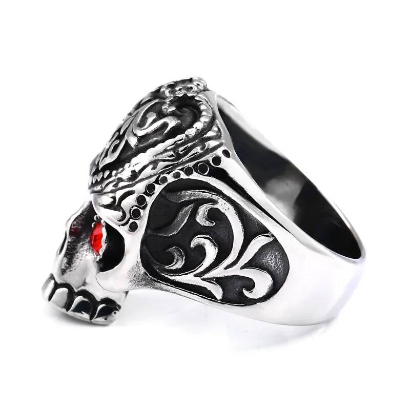 Caarium Skull Hand Ring - Gothic Stainless Steel Biker Band Jewelry
