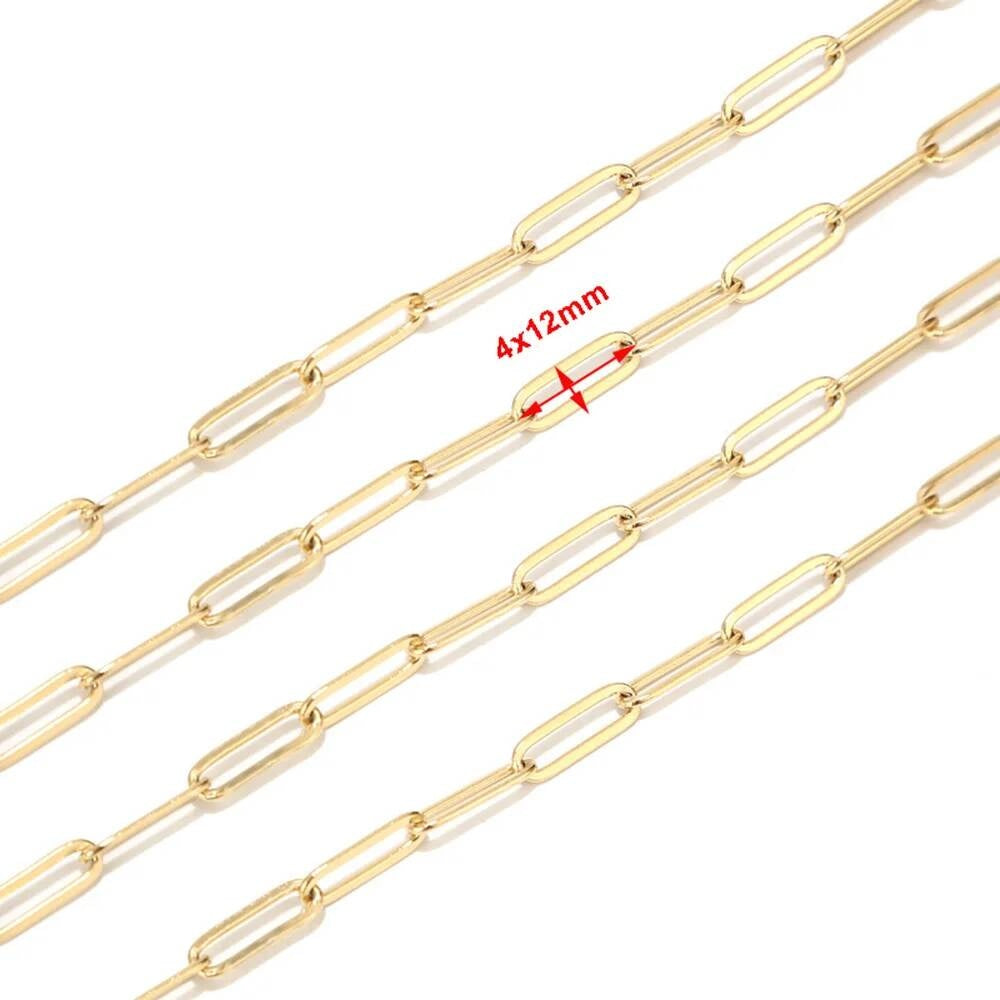 1Pc Width 4mm Hip Hop Stainless Steel Flat Cable Link Chain Necklace For Men and Women