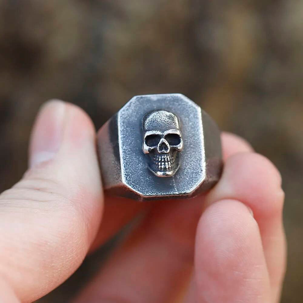 Men's Rings Gothic Vintage Skull Ring For Men Heavy Punk Rock Biker