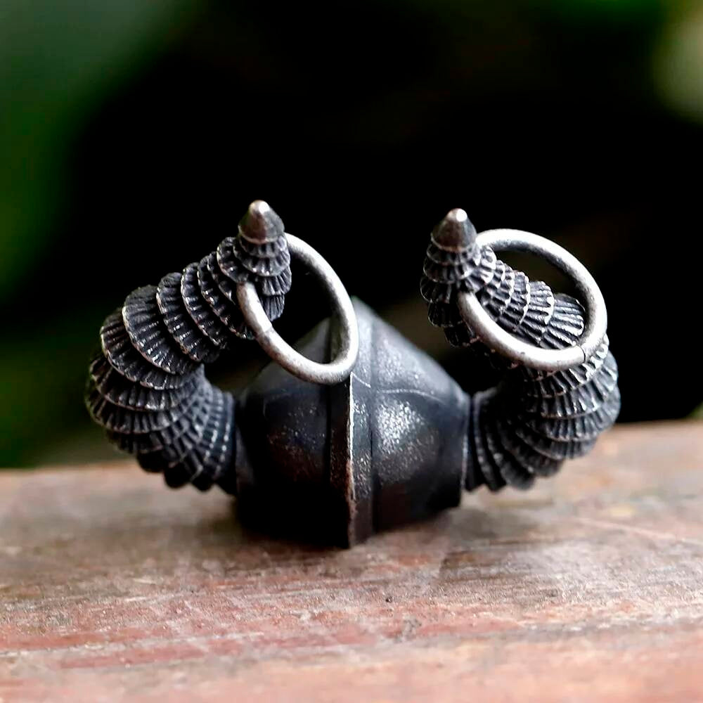 Viking Warrior Helmet Pendant – Silver Horned Helm Necklace