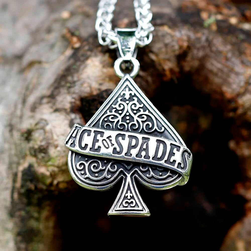 Ace of Spades Pendant Necklace – Gothic Playing Card Jewelry