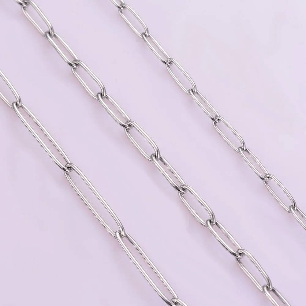 1Pc Stainless Steel Big Long Cross O Chain For Women Men DIY Jewelry Bracelet Necklace