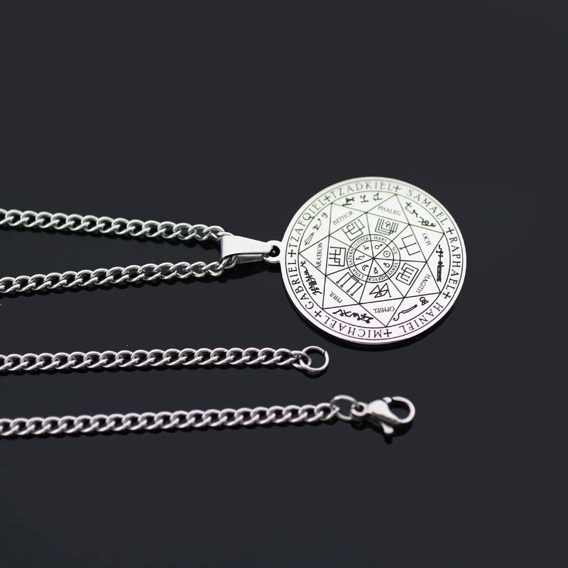 Hells Angels Stainless Steel Coin Necklace For Men Solomon Talisman Pendant Accessories