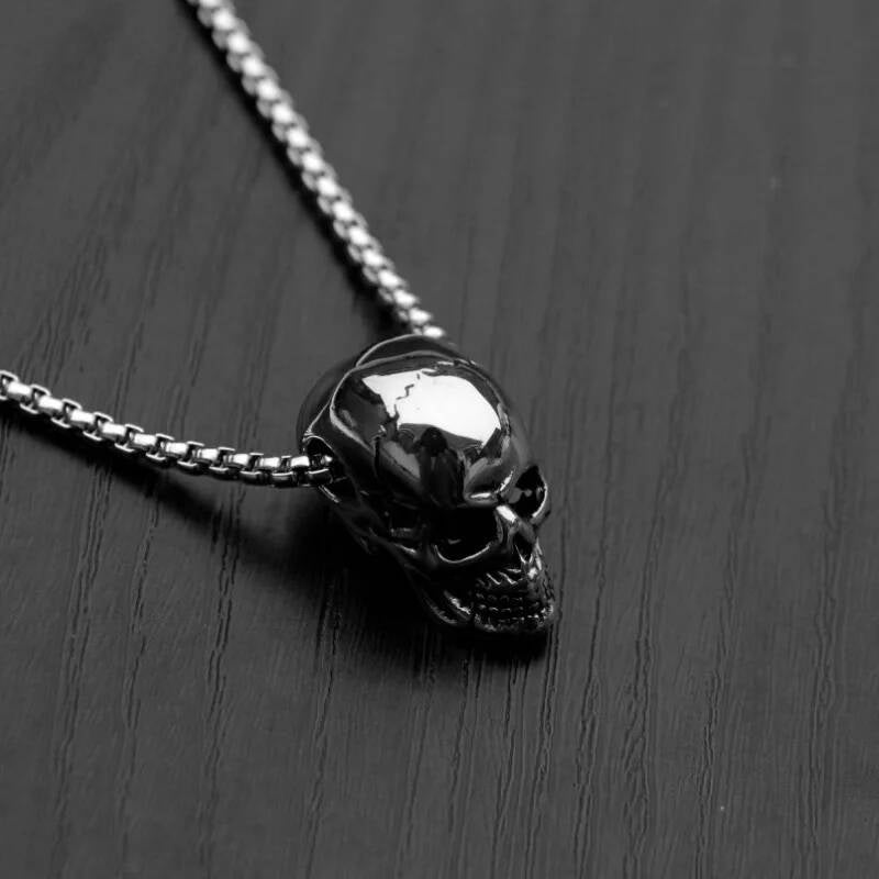 Skull Pendant Necklace – Gothic, Edgy, Stainless Steel Skull Design