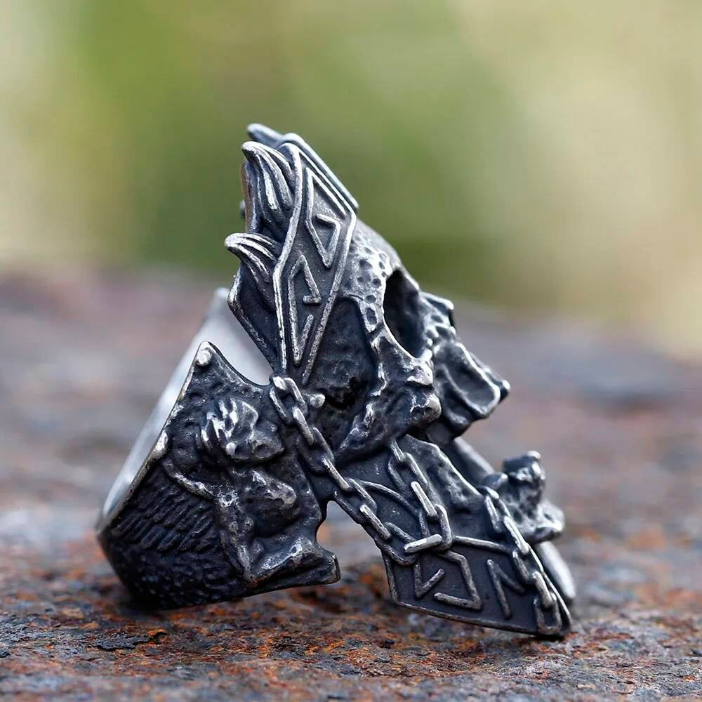Retro Skull Signet Ring - Gothic Stainless Steel Men's Biker Party Jewelry