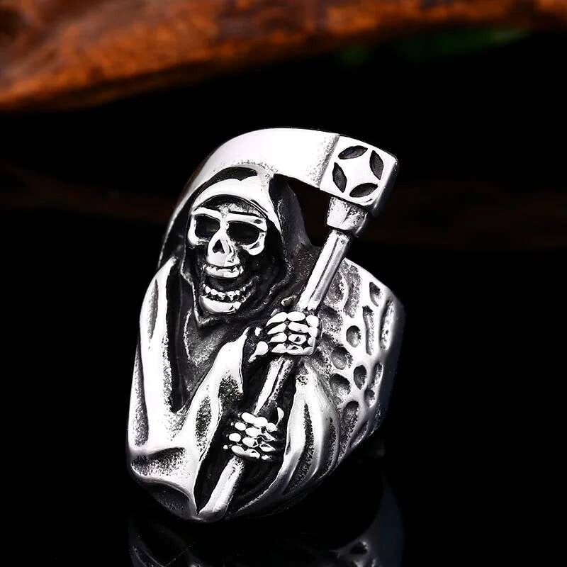 Hell Grim Reaper Skull Ring - Sons of Anarchy Style Stainless Steel Men's Jewelry