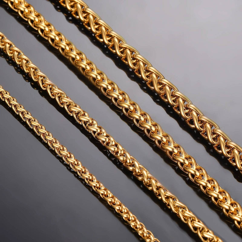 1 piece Width 3mm/4mm/5mm/6mm Gold Color Keel Link For Men Women Stainless Steel Chain Necklace