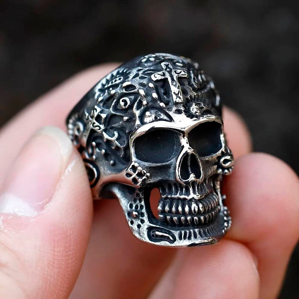 Retro Cross Skull Ring - Vintage Gothic Stainless Steel Punk Jewelry