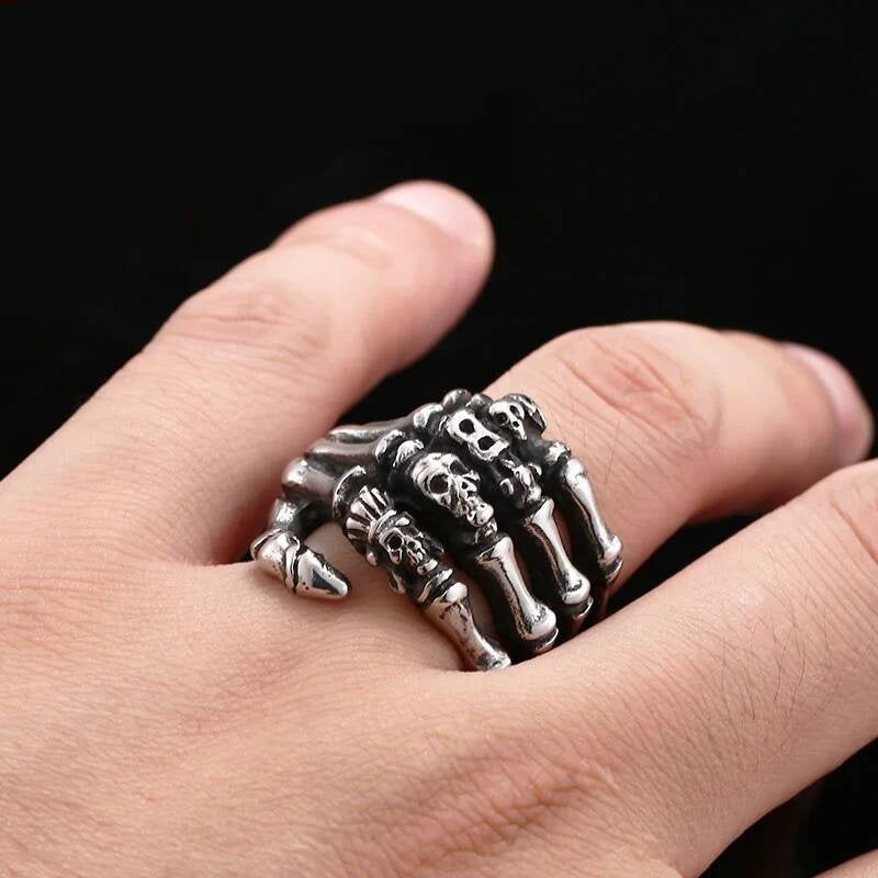 Cool High Polished Finger Bone Ring For Men Biker Jewelry