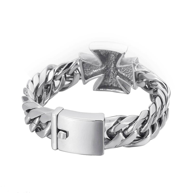 Personality Engraved Name Skull Bone Bracelet Men 316L Stainless Steel Jewelry Gift