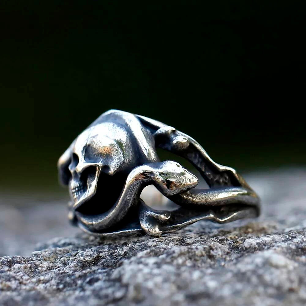 Skull Head Motorcycle Ring - Stainless Steel Hip Hop Jewelry for Teens