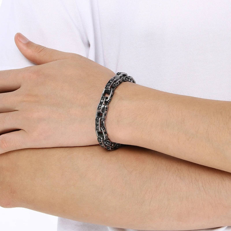 Stainless Steel 316L Skull Chain Bracelet For Men Punk Street Dancing Jewelry