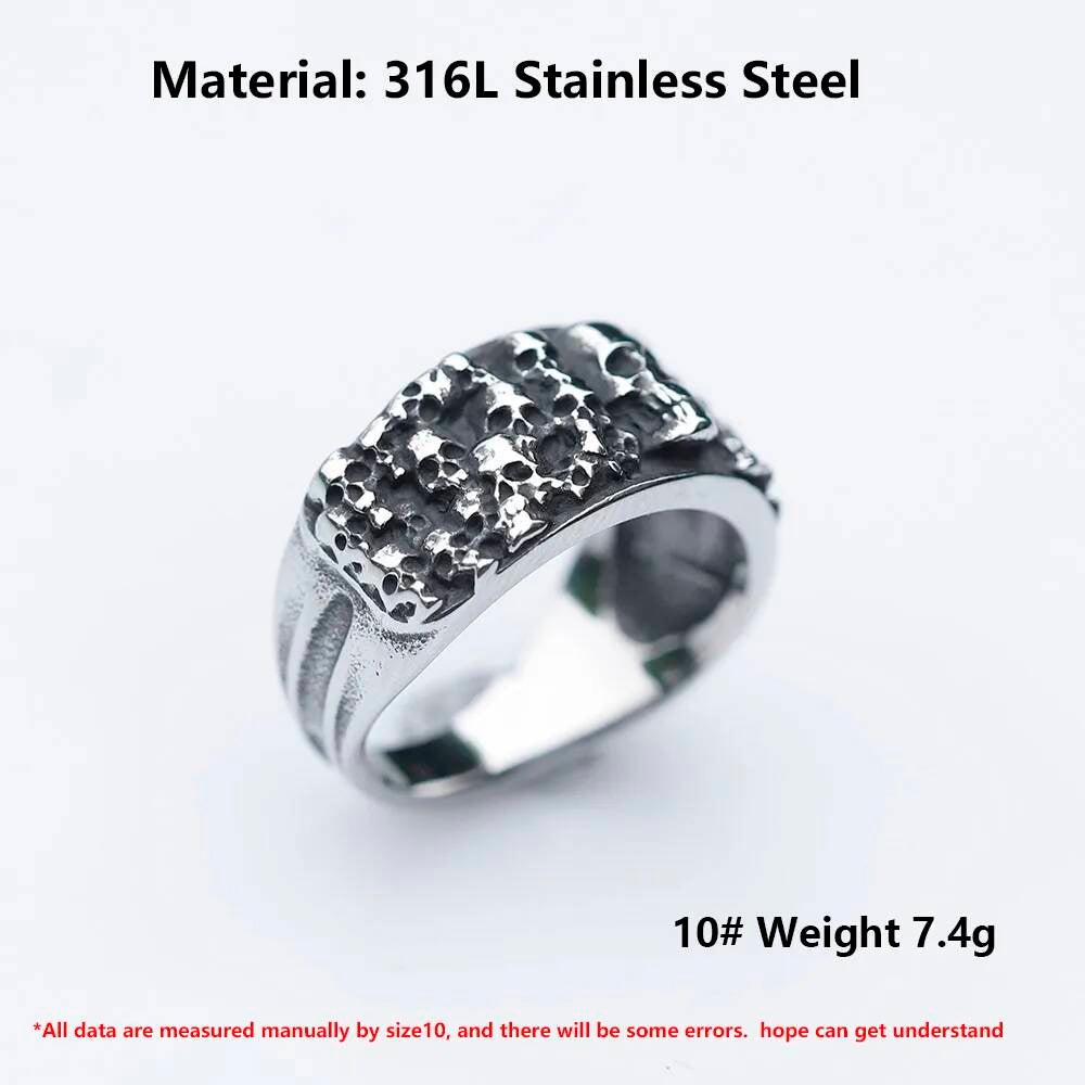 Devil Skull Ring - Vintage Gothic Stainless Steel Punk Jewelry for Men