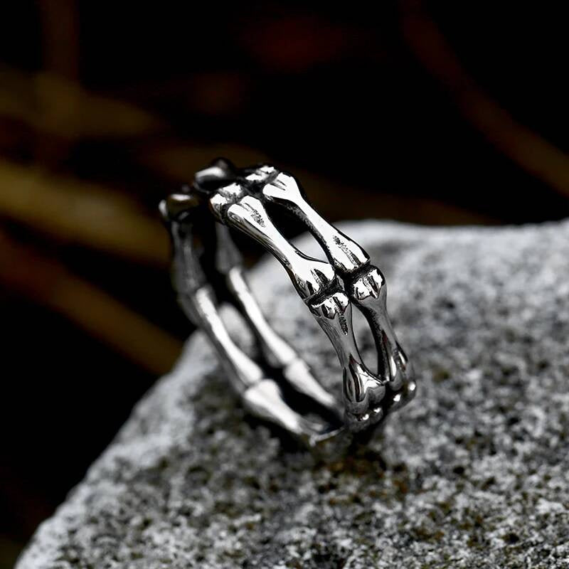 Cool High Polished Finger Bone Ring For Men Biker Jewelry