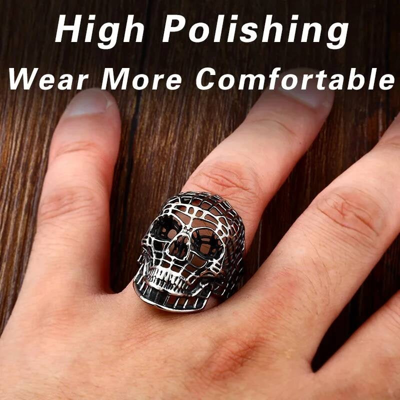 Hollow Skull Ring – 316L Stainless Steel Gothic Statement Band