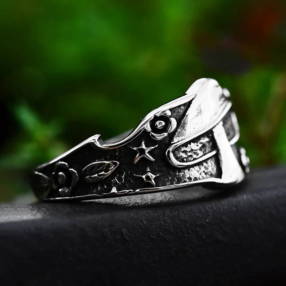 Vintage Mushroom Ring – 316L Stainless Steel Unisex Nature Amulet