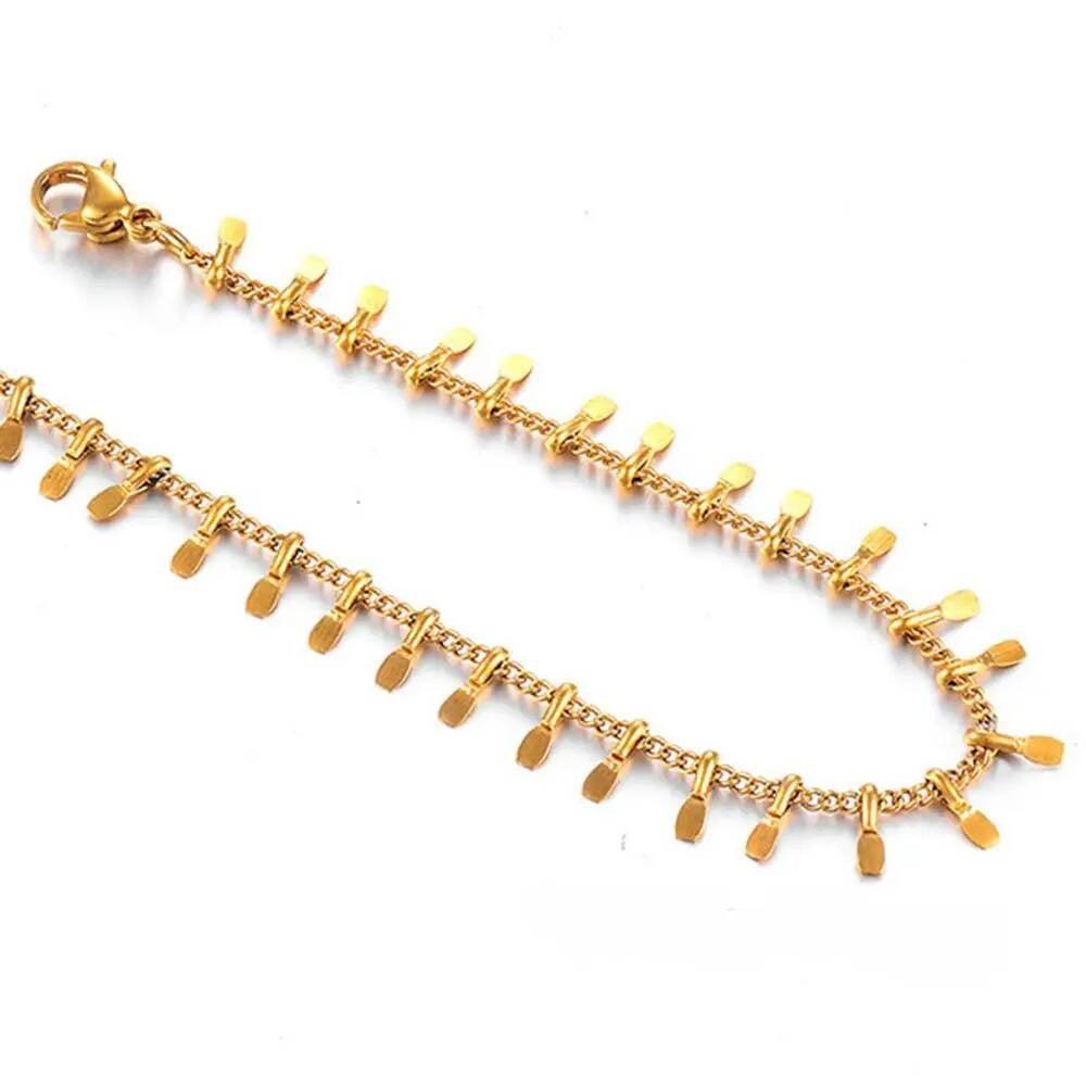1Pc Width 1.5mm Stainless Steel Clips Leaf Chains Necklace for DIY Bracelet Handicraft Anklets Jewelry Making Supplies Gold