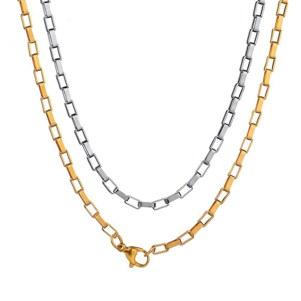 1Pc Stainless Steel Width 1.5/2/2.5/3/4mm Long Box Chain Necklace For Men Women DIY Jewelry Findings Making