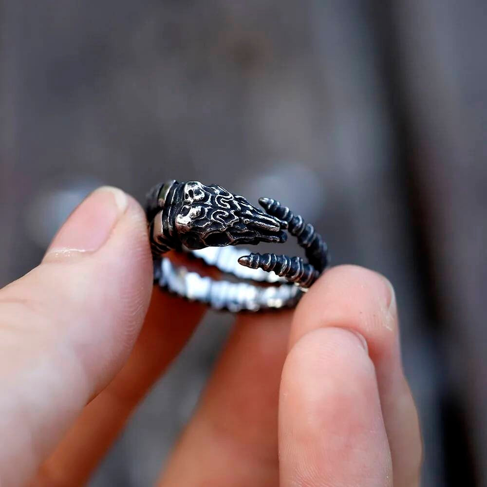 Sheep Skull Head Ring - Stainless Steel Hip Hop Punk Jewelry for Teens