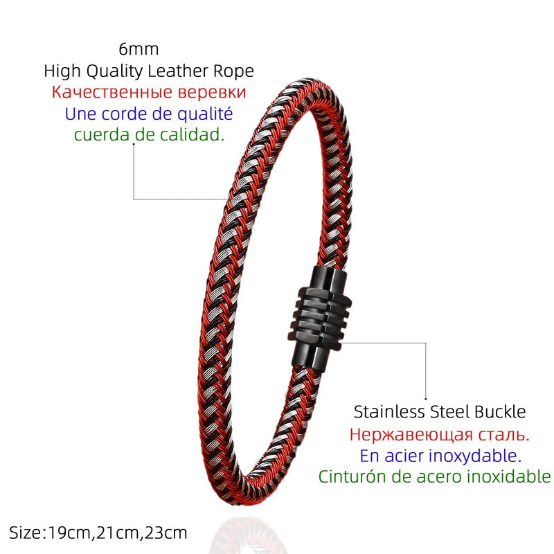 Wire Winding Link Chain Stainless Steel Man Bracelets Gold Plated Buckle Women's Hand Bracelet Classic Jewelry and Accessories
