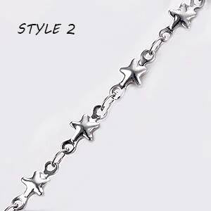 1Pc Length 18cm-100cm Stainless Steel Long Hand-made Chain Necklaces For Women Sier Color Heart Necklace Ladies Jewelry style 2