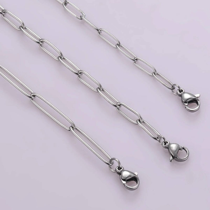 1Pc Stainless Steel Big Long Cross O Chain For Women Men DIY Jewelry Bracelet Necklace