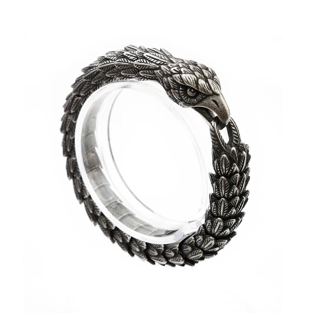 Viking Eagle Ouroboros Bracelet – Norse Stainless Steel Armring Style A 22cm