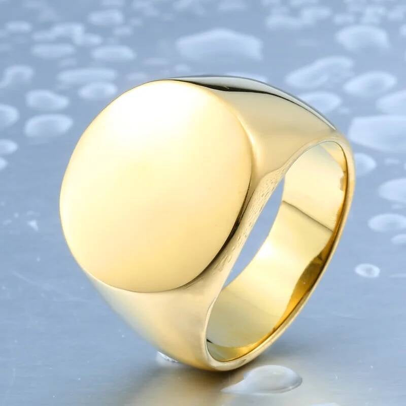 High-Polish Silver Band – 316L Stainless Steel Biker Statement Ring