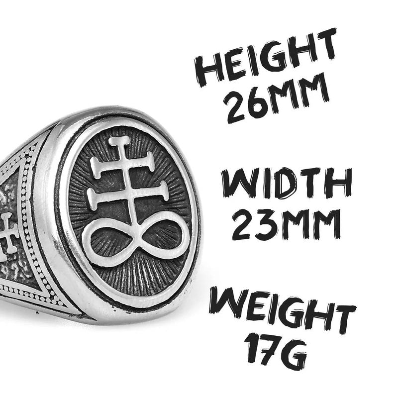 Lucifer Satan Gothic Ring 316L Stainless Steel Punk Jewelry for Men