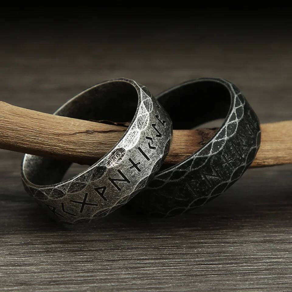 Vintage Viking Rune Ring – 316L Stainless Steel Unisex Amulet Band