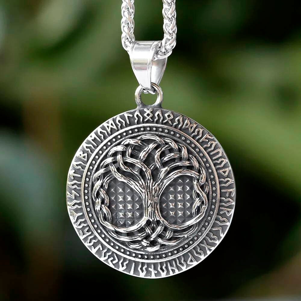 Celtic Tree of Life Pendant – Norse Viking Symbol Necklace in Stainless Steel