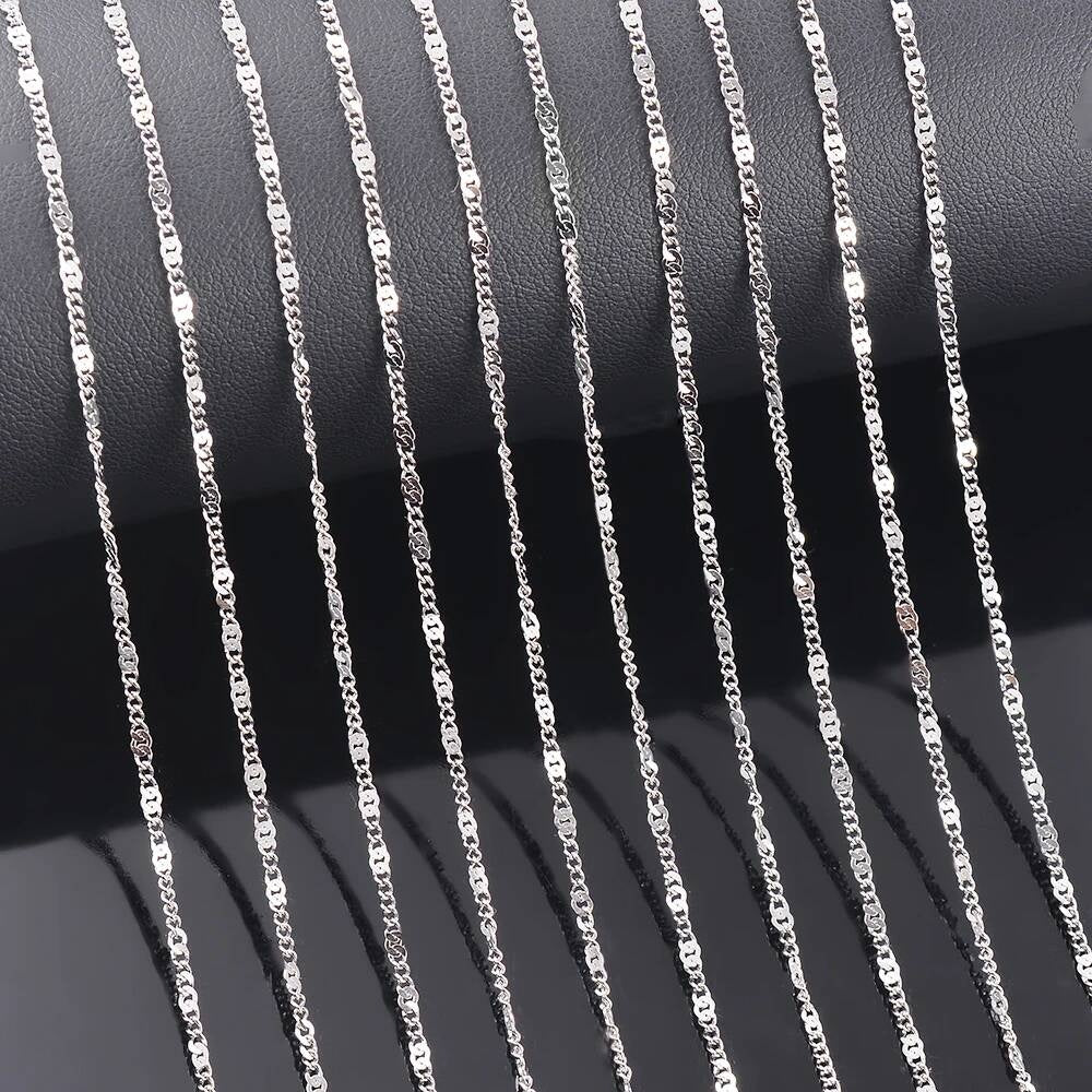 1Pc Width 1.5mm Stainless Steel Tiny Emed Bracelet Fashion Jewelry Design for Women Pendant Necklace Anklet