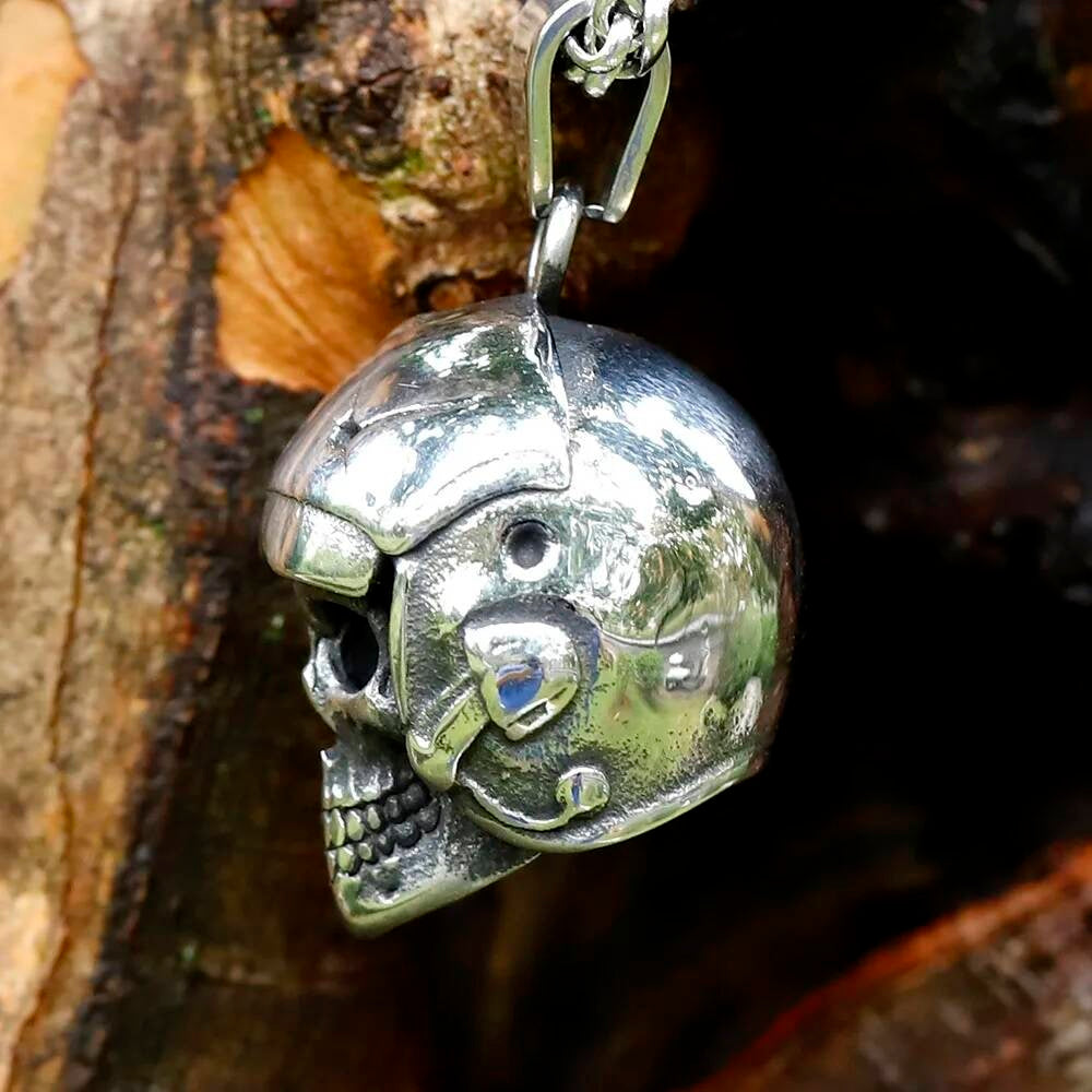 Skull Helmet Pendant – Bold, Rebellious, and Powerful