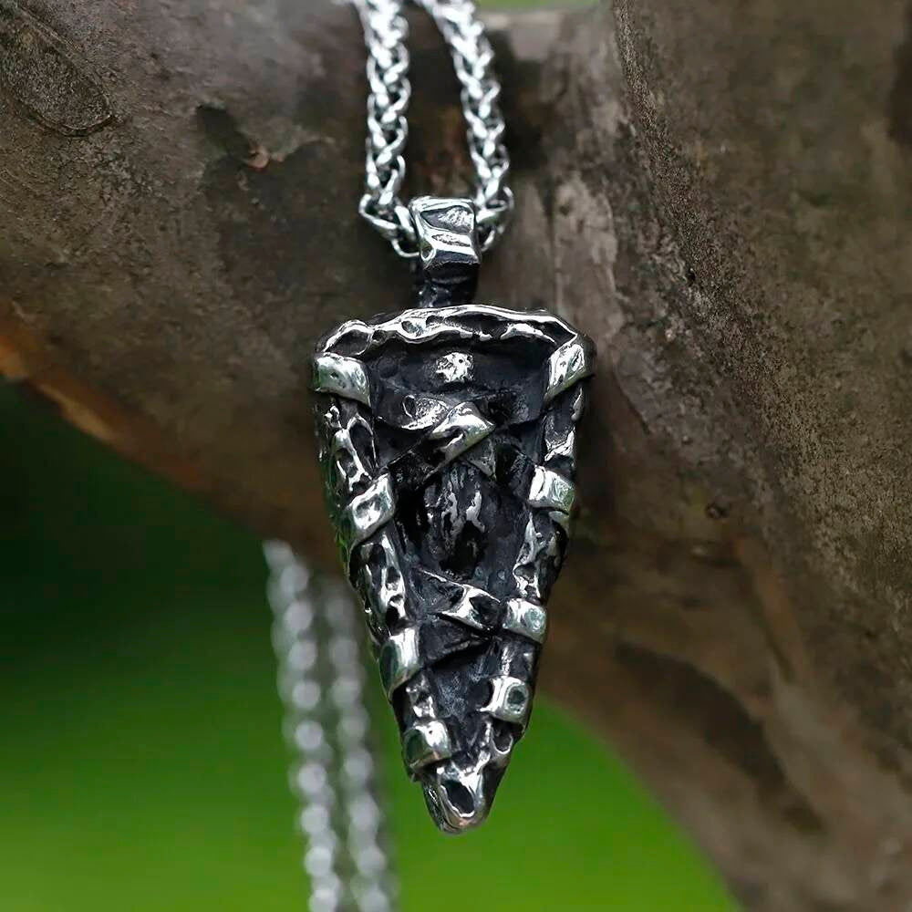 Cursed Skull Pendant – Silver Gothic Skull Wrapped in Ropes Necklace