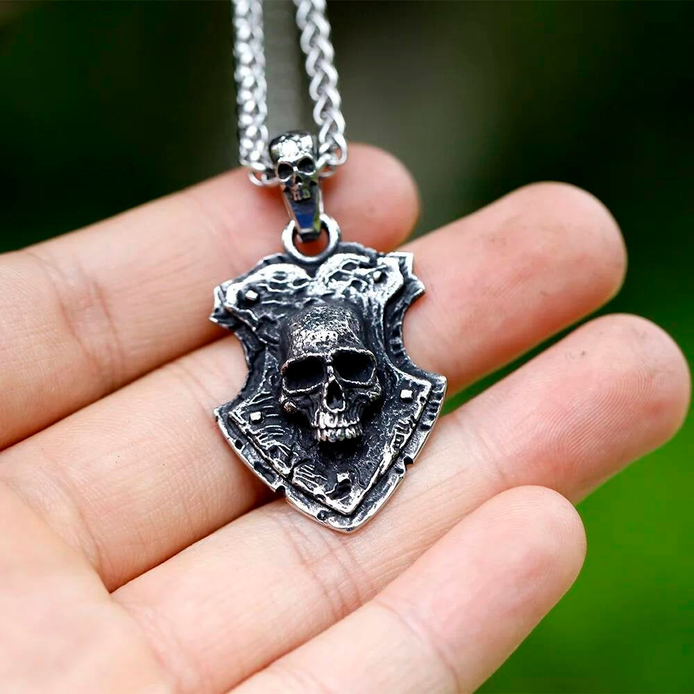 Skull Shield Pendant – A Bold Symbol of Strength and Protection