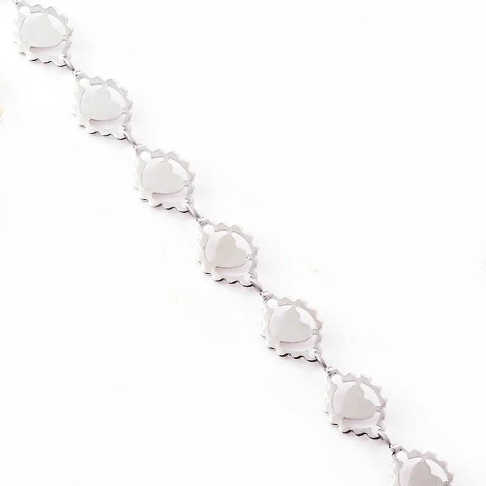 1Pc Length 21-70cm Stainless Steel Gold Color Lip Love Heart Handmade Link Chain Necklace Steel heart