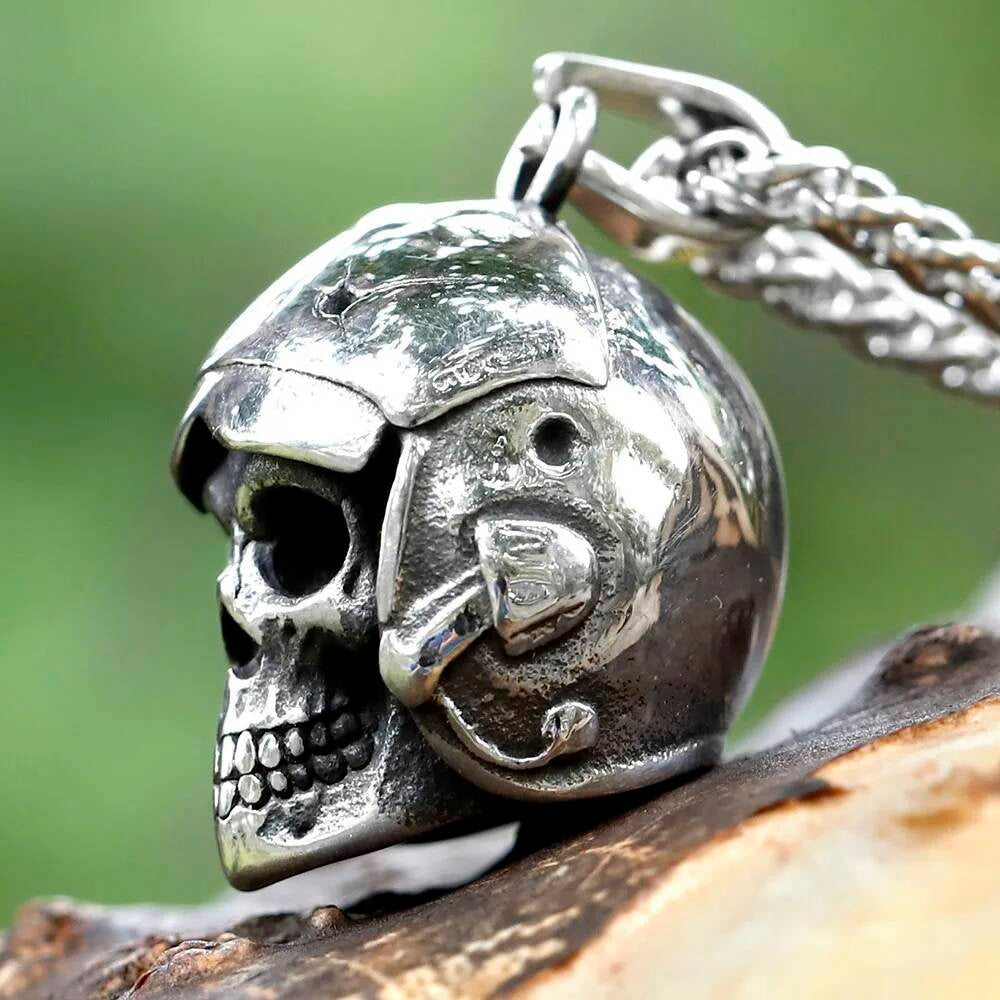 Skull Helmet Pendant – Bold, Rebellious, and Powerful