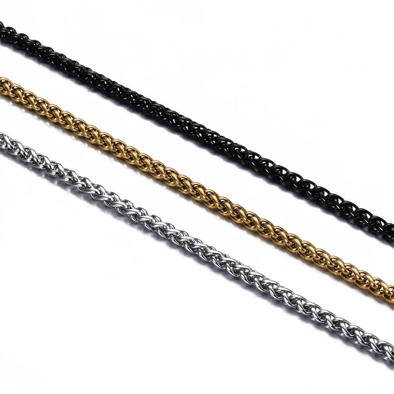 1 piece Width 3mm/4mm/5mm/6mm Gold Color Keel Link For Men Women Stainless Steel Chain Necklace