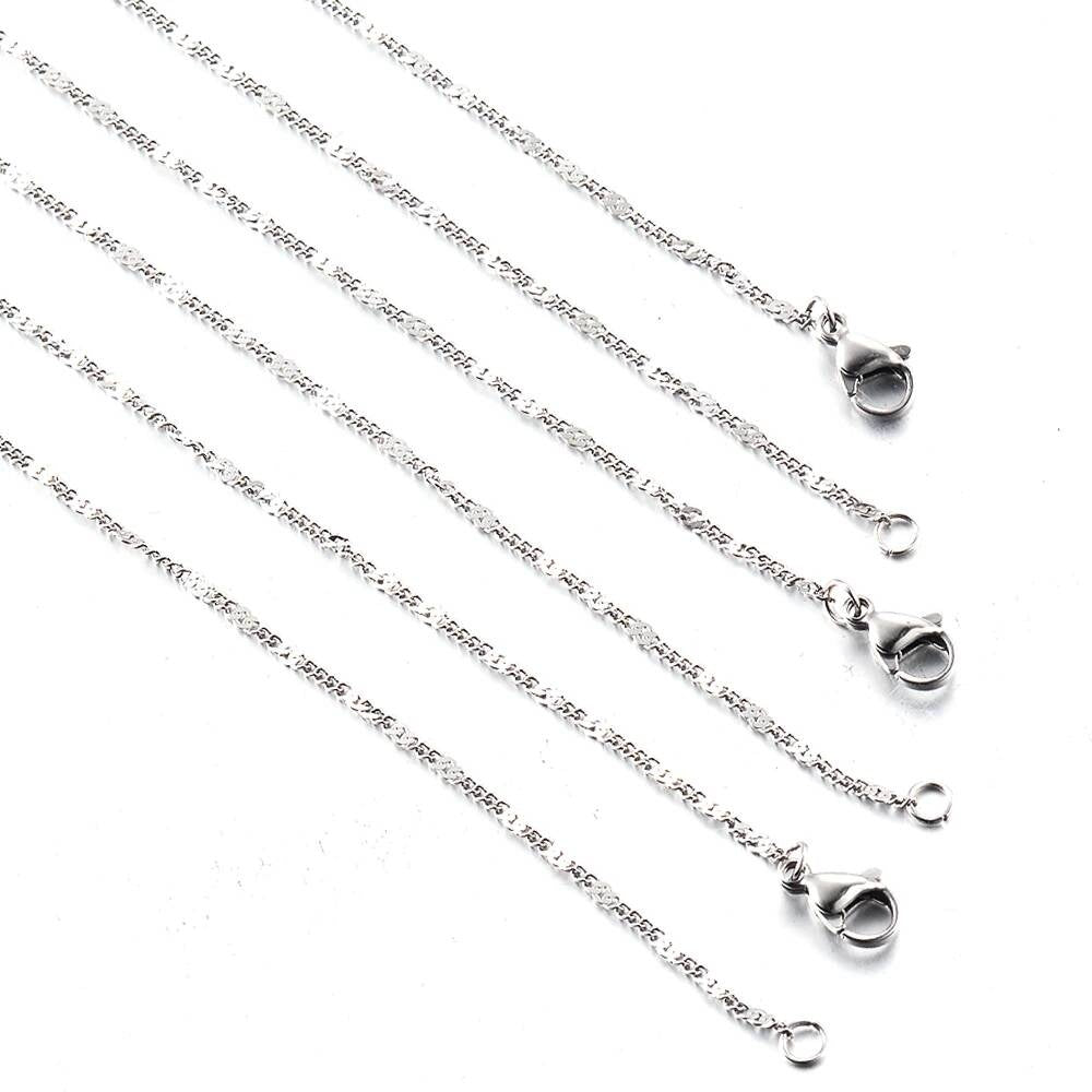 1Pc Width 1.5mm Stainless Steel Tiny Emed Bracelet Fashion Jewelry Design for Women Pendant Necklace Anklet