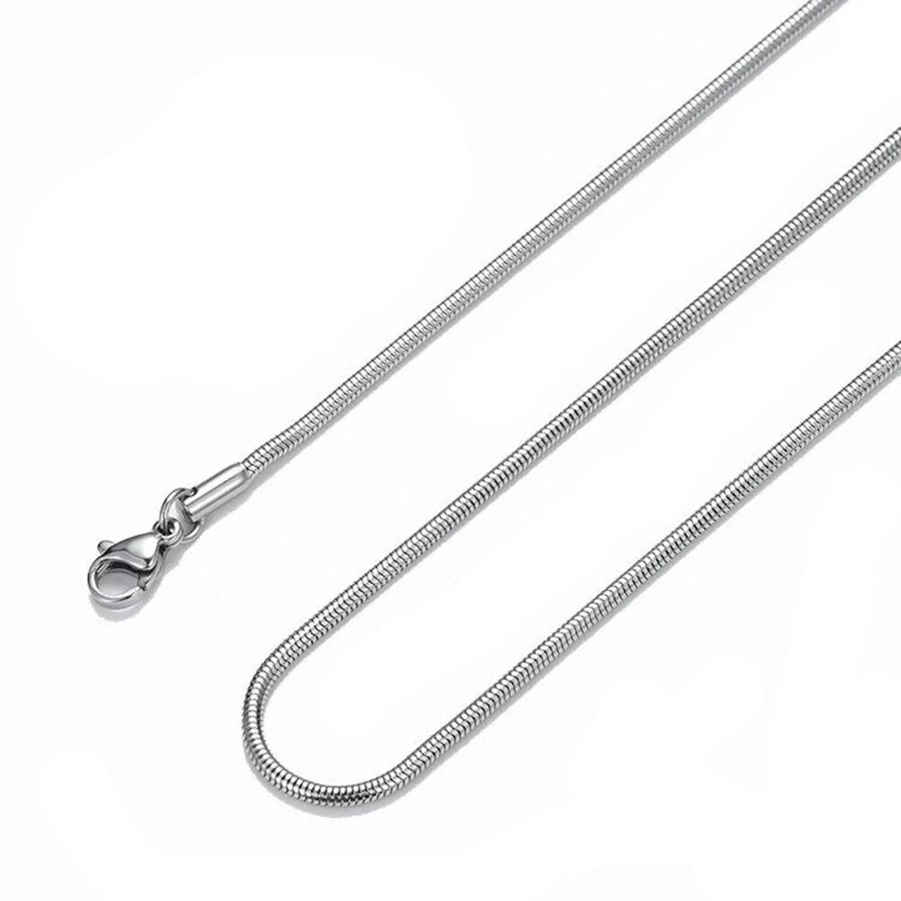 1 piece 1.5mm 60cm Stainless steel Round Snake Chain Pendant For Men Women Necklace Jewelry